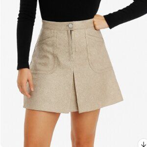 CHLOE Gold and Silver Jacquard Silk Blend Mod Mini Skirt Vintage Size US 6